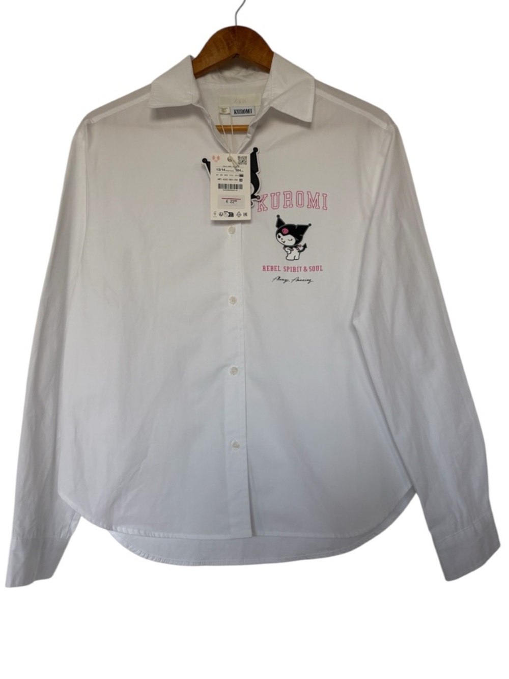 🔴 Zara Kids x Sanrio Kuromi "Rebel Spirit" Button-Down Shirt 13/14
